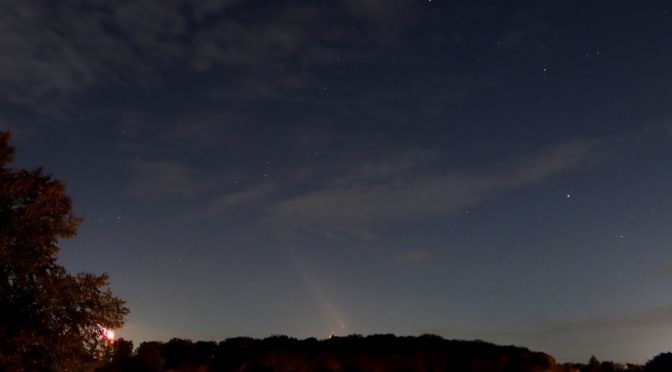 Aussicht mit Komet aus der Sternwarte Lübeck